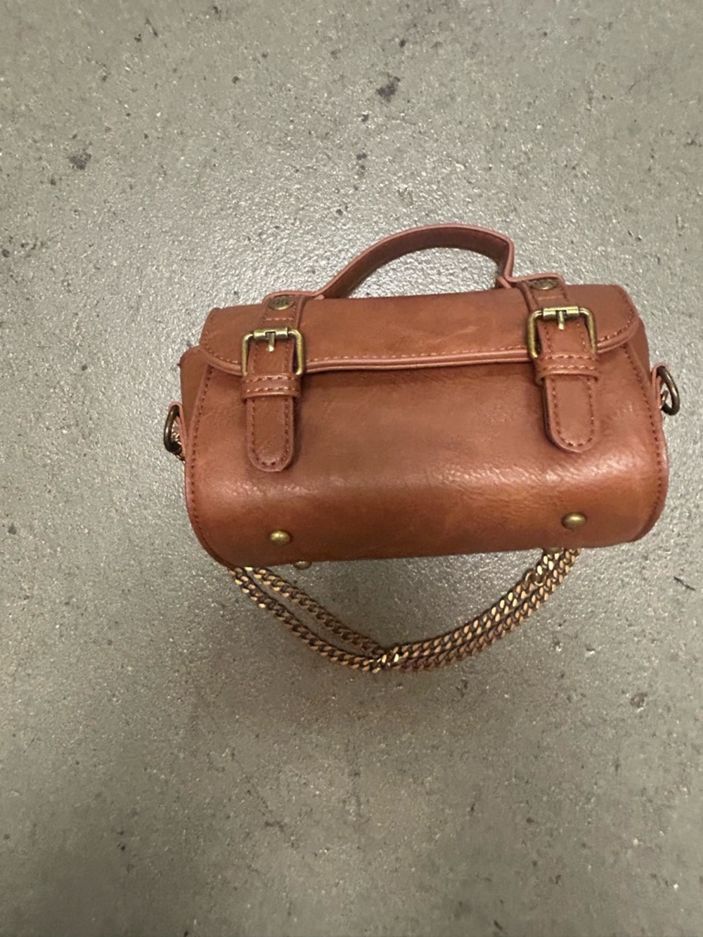 Montana West Cognac Vegan Leather Small Satchel Crossbody NWT